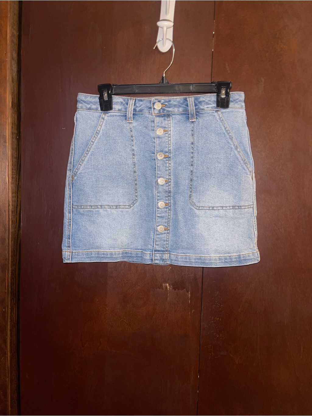 Cat & Jack Light Blue Denim Button-Front Mini Skirt